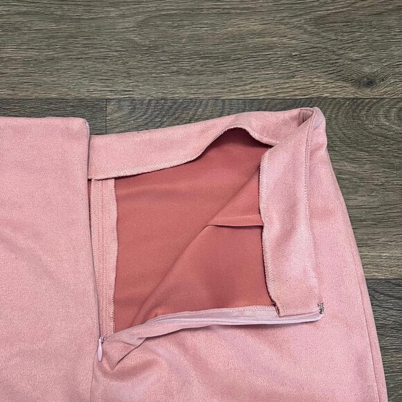 Lulu's Total Allure Blush Pink Vegan Suede Pencil Skirt Size Large - Picture 7 of 7